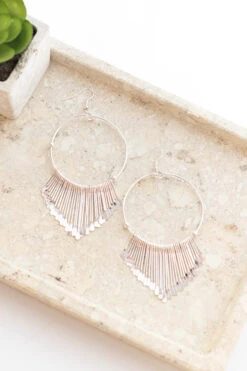 Sticks And Stones Earrings, Silver