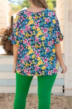 Still In Love With You Top, Navy Floral -Chic Soul Store StillInLoveWithYouTop NavyFloral 2