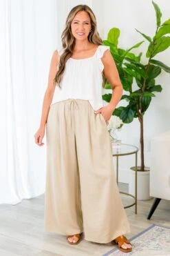 Stolen Glances Pants, Tan -Chic Soul Store StolenGlancesPant Tan 6