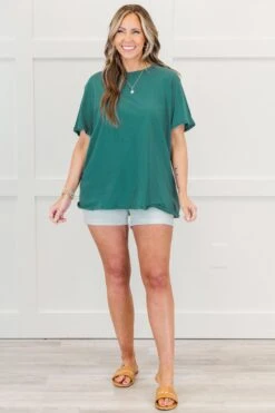 String Of Luck Tee, Dusty Teal -Chic Soul Store StringOfLuckTee DustyTeal 5