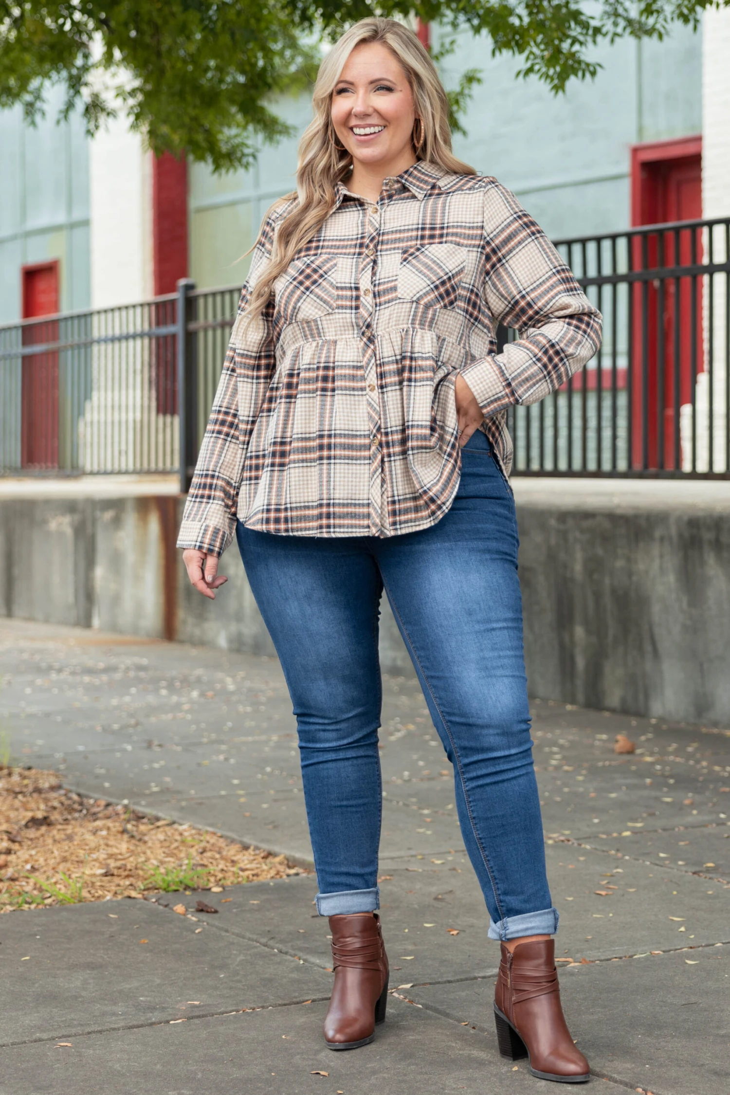 Strolling On Mainstreet Top, Taupe 4 Strolling On Mainstreet Top, Taupe - Image 2