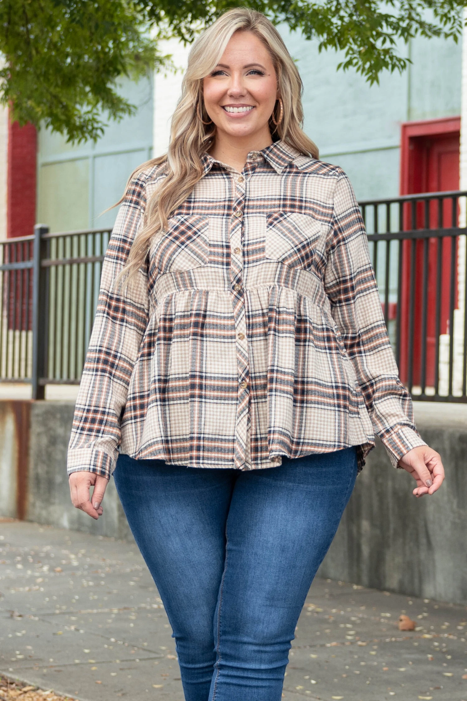 Strolling On Mainstreet Top, Taupe 3 Strolling On Mainstreet Top, Taupe