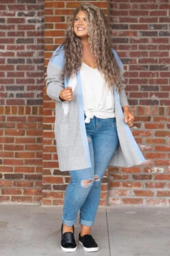 Stronger Than I Have Been Before Cardigan, Blue -Chic Soul Store StrongerThanIHaveBeenBeforeCardigan Blue 6603