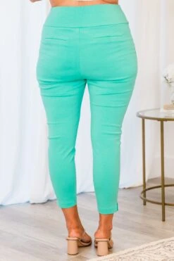 Strut Your Style Pants, Aqua -Chic Soul Store StrutYourStylePants Aqua 2