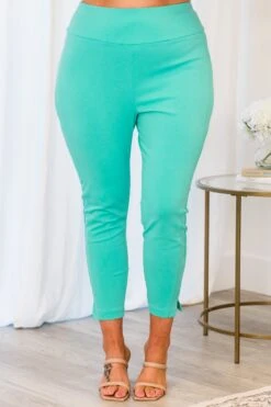 Strut Your Style Pants, Aqua -Chic Soul Store StrutYourStylePants Aqua 4