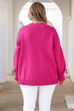 Stunning Elegance Sweater, Pink -Chic Soul Store StunningEleganceSweater Pink 0690