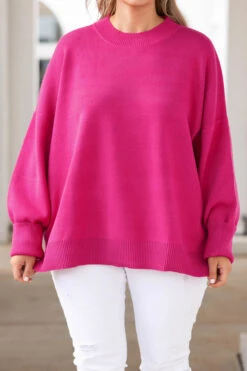 Stunning Elegance Sweater, Pink -Chic Soul Store StunningEleganceSweater Pink 0691