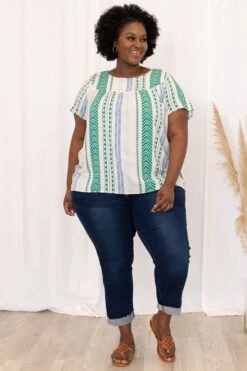 Stunning Twist Top, Emerald -Chic Soul Store StunningTwistTop Emerald 6500