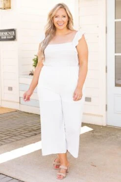 Stylish Princess Jumpsuit, Off White -Chic Soul Store StylishPrincessJumpsuit OffWhite 1053