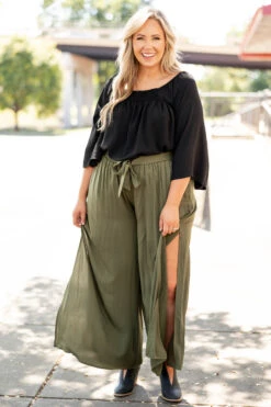 Subtly Sweet Pants, Olive -Chic Soul Store SubtlySweetPants Olive 5