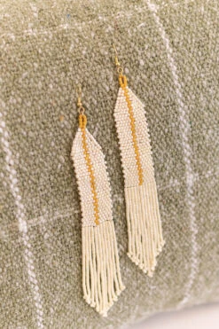 Sugar Cookie Candle Earrings, Cream