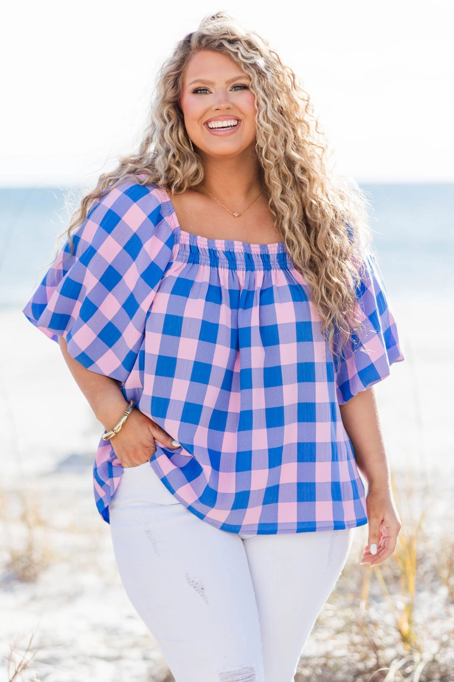 Sugar Pie Top, Blue-Pink 4 Sugar Pie Top, Blue-Pink - Image 2