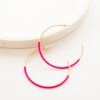 Summer Hoop Earrings, Fuchsia 2 Summer Hoop Earrings, Fuchsia -Chic Soul Store SummerHoopEarrings Fuchsia 8395