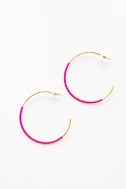 Summer Hoop Earrings, Fuchsia -Chic Soul Store SummerHoopEarrings Fuchsia 8396