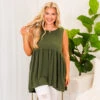 Summer Soiree Tank, Army Green 2 Summer Soiree Tank, Army Green -Chic Soul Store SummerSoireeTank ArmyGreen