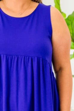 Summer Soiree Tank, Bright Blue -Chic Soul Store SummerSoireeTank Blue 3