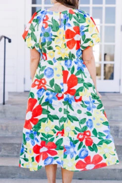 Summer Sunrise Dress, Off White Mix -Chic Soul Store SummerSunriseDress OffWhiteMix