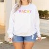 Summer Vacay Sweatshirt, White