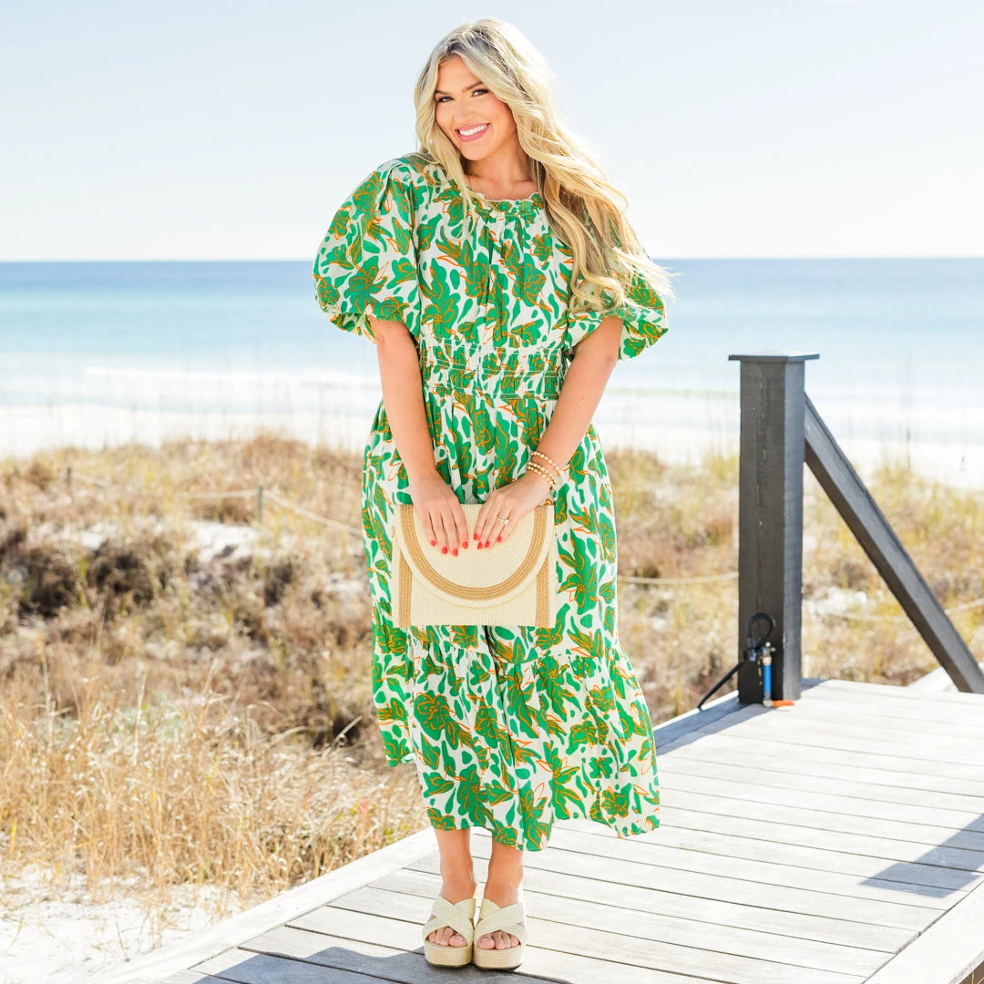 Sunlit Stroll Maxi Dress, Green 9 Sunlit Stroll Maxi Dress, Green - Image 7