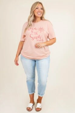 Made Just Fine Mom Jeans, Light Denim -Chic Soul Store SunnySummerTee PeachTriblend 9121