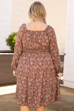 Sunrise Avenue Dress, Brick -Chic Soul Store SunriseAvenueDress Brick 4220