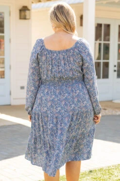 Sunrise Avenue Dress, Dusty Blue -Chic Soul Store SunriseAvenueDress DustyBlue 9175