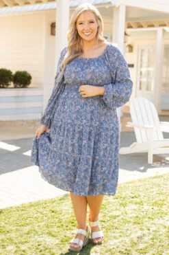 Sunrise Avenue Dress, Dusty Blue -Chic Soul Store SunriseAvenueDress DustyBlue 9183