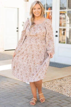 Sunrise Avenue Dress, Taupe -Chic Soul Store SunriseAvenueDress Taupe 1315