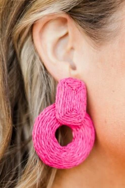 Sunset Silhouette Earrings, Fuchsia