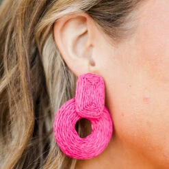 Sunset Silhouette Earrings, Fuchsia -Chic Soul Store SunsetSilhouetteEarrings Fuschia 4