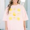 Sunshine & Lemons Boyfriend Tee, Cream Pink