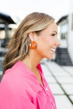 Sunshine & Bliss Earrings, Orange -Chic Soul Store SunshineandBlissEarrings Orange 3