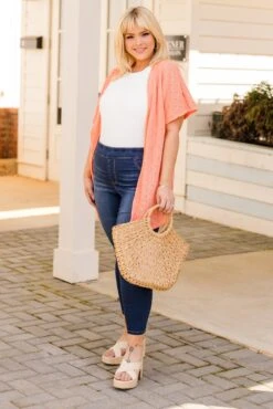 Surf The Tides Kimono, Peach -Chic Soul Store SurfTheTidesKimono Peach 3