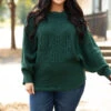 Sweet Advice Sweater, Hunter Green 1 Sweet Advice Sweater, Hunter Green -Chic Soul Store SweetAdviceSweater HunterGreen 2