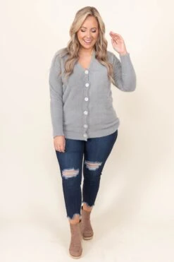 Magic Hour Skinnies, Dark Wash -Chic Soul Store SweetExcitementCardigan Gray 5