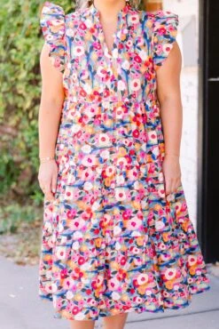 Sweet Nature Dress, Pink Multi -Chic Soul Store SweetNatureDress PinkMulti 3