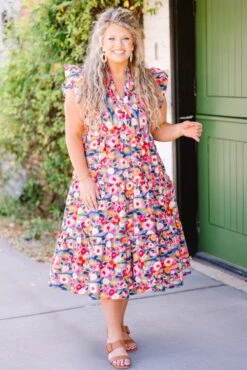 Sweet Nature Dress, Pink Multi -Chic Soul Store SweetNatureDress PinkMulti 5