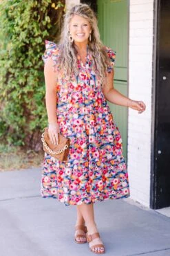 Sweet Nature Dress, Pink Multi -Chic Soul Store SweetNatureDress PinkMulti 7