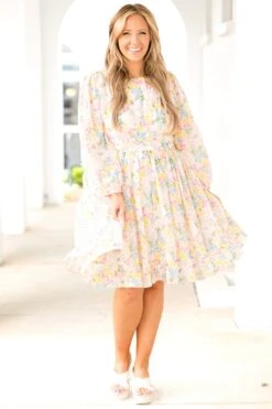 Sweet Sarah Dress, Pink Floral 9 Sweet Sarah Dress, Pink Floral -Chic Soul Store SweetSarahDress PinkFloral 3