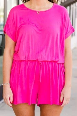Sweet Saturday Romper, Fuchsia -Chic Soul Store SweetSaturdayRomper Fuchsia 2