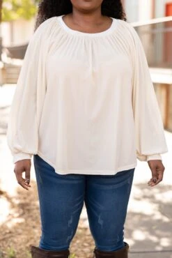 Sweet Velvet Top, Cream -Chic Soul Store SweetVelvetTop Cream 9670
