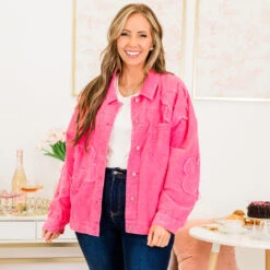 Sweetheart Petals Jacket, Hot Pink