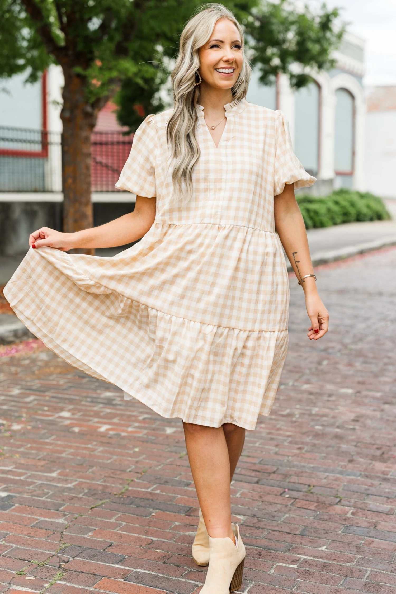 Swing Of Things Dress, Taupe 5 Swing Of Things Dress, Taupe - Image 3