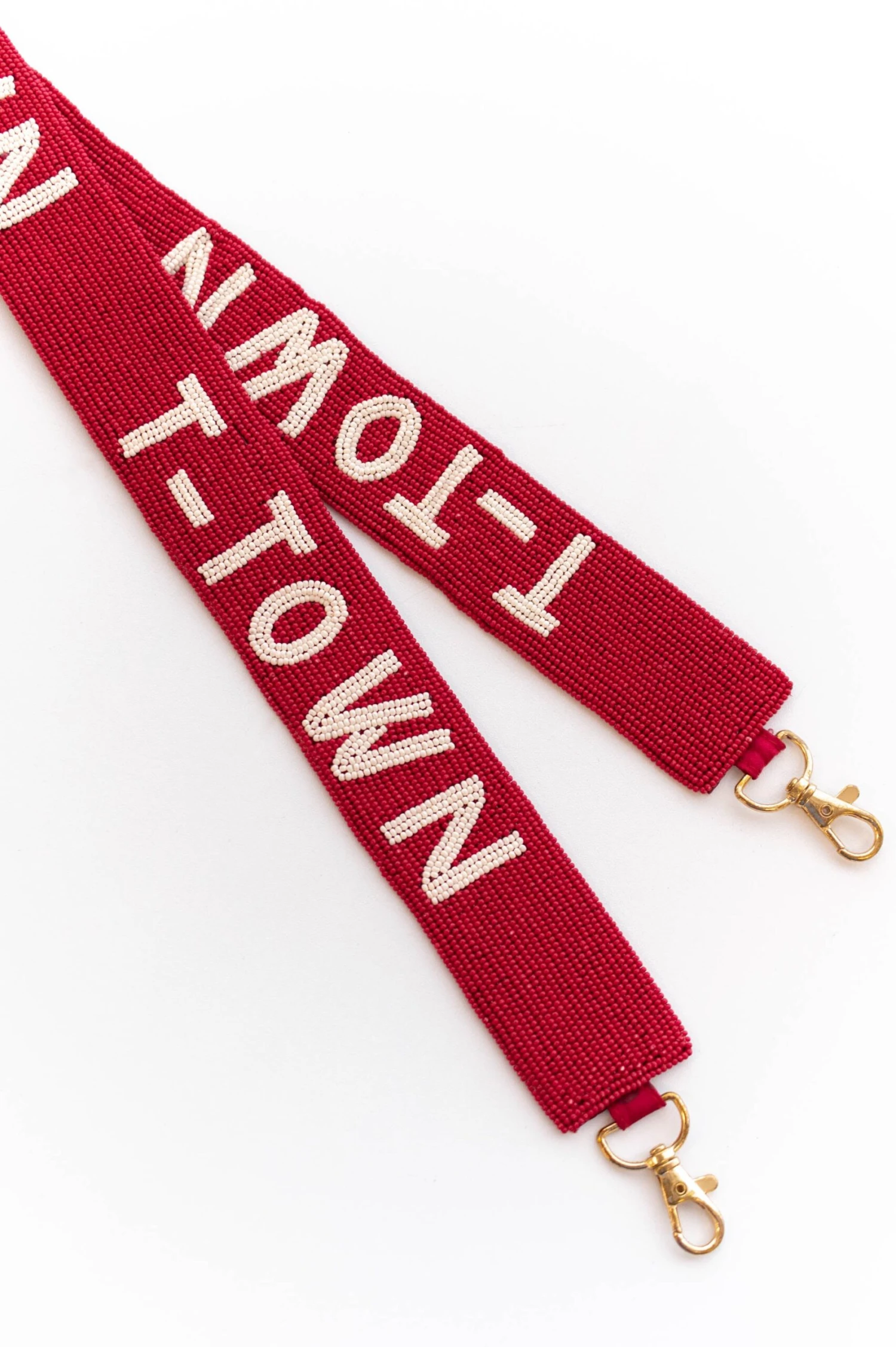 T-Town Beaded Purse Strap, Red White 3 T-Town Beaded Purse Strap, Red White