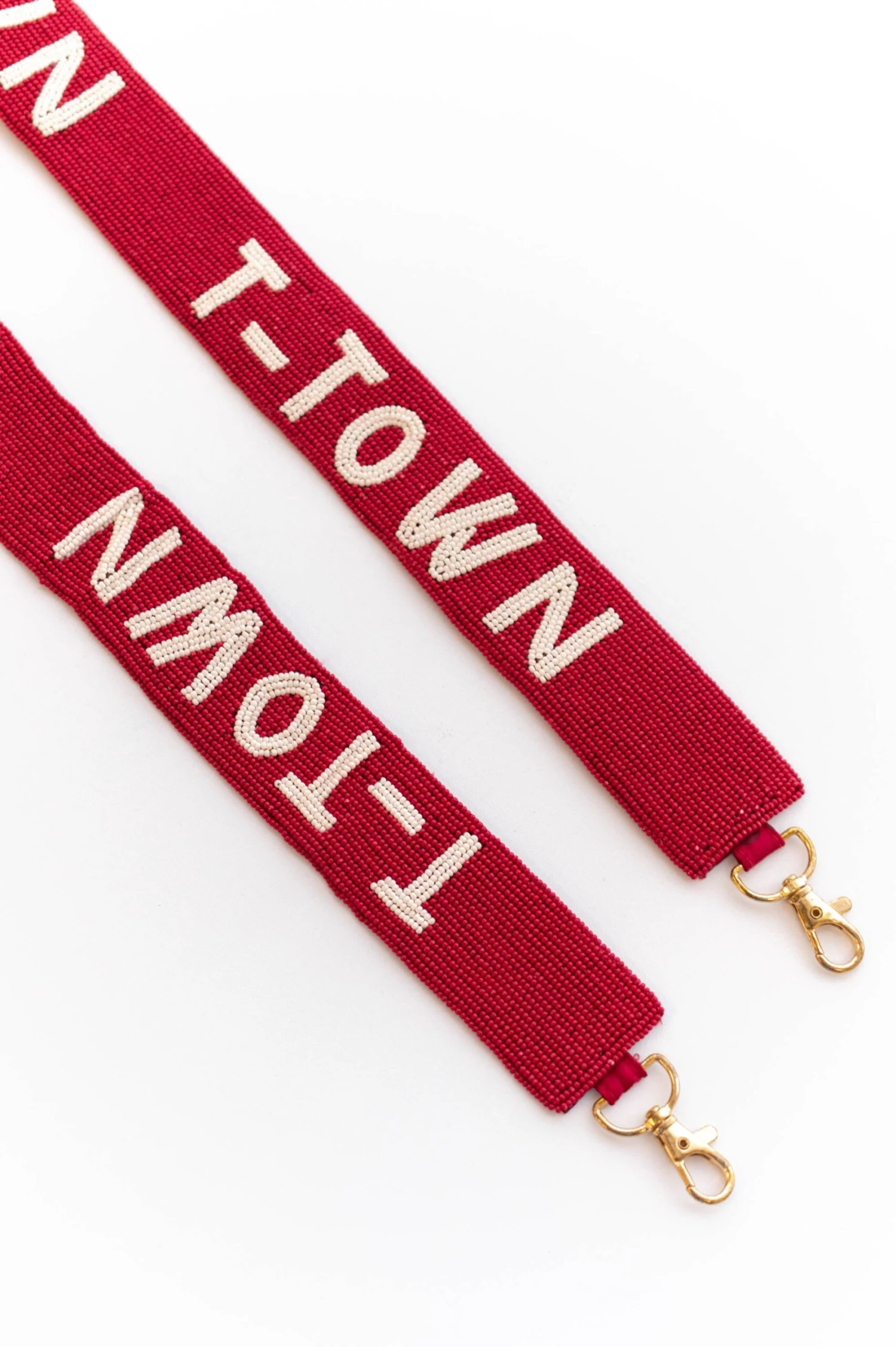 T-Town Beaded Purse Strap, Red White 5 T-Town Beaded Purse Strap, Red White - Image 3