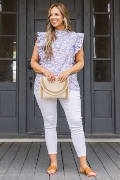 Tall Poppies Top, Blue -Chic Soul Store TallPoppiesTop Blue 6