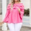 Tell Me Tell Me Top, Fuchsia -Chic Soul Store TellMeTellMeTop Fuchsia 9248