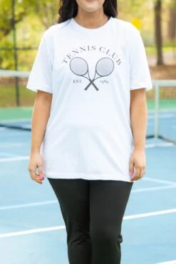 Tennis Club Tee, White 11 Tennis Club Tee, White -Chic Soul Store TennisClubTee White 2