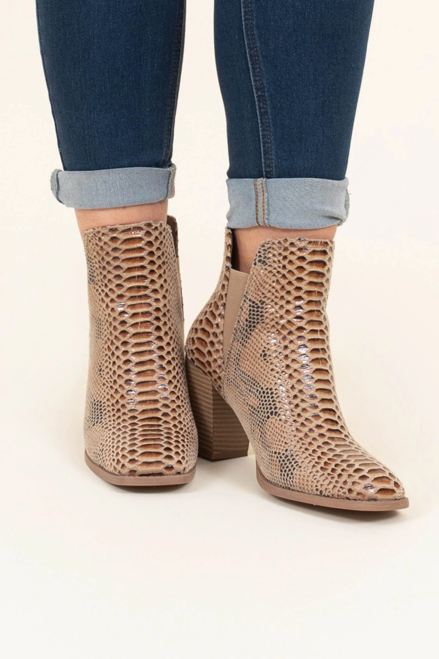 That's So Diva Booties, Taupe 4 That's So Diva Booties, Taupe - Image 2