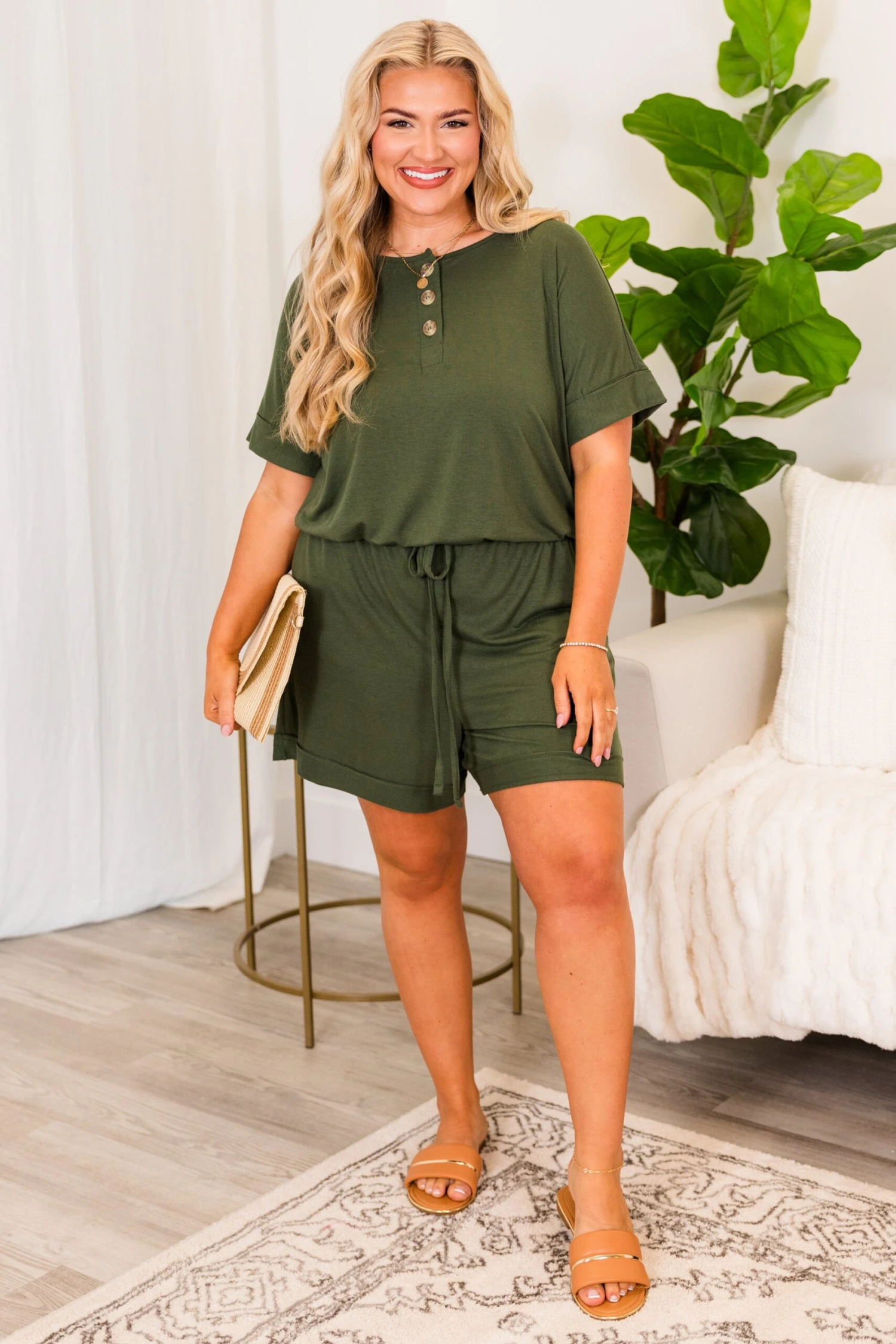 The Best Attitude Romper, Army Green 6 The Best Attitude Romper, Army Green - Image 4